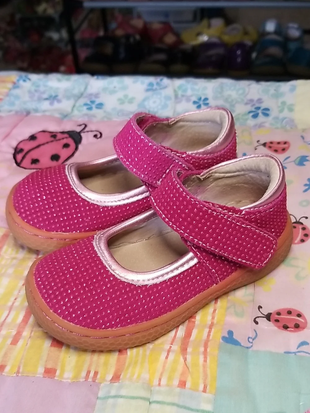 Livie & Luca Pink Mary Jane Shoes With Sparkle Dots Size 5 Gemma